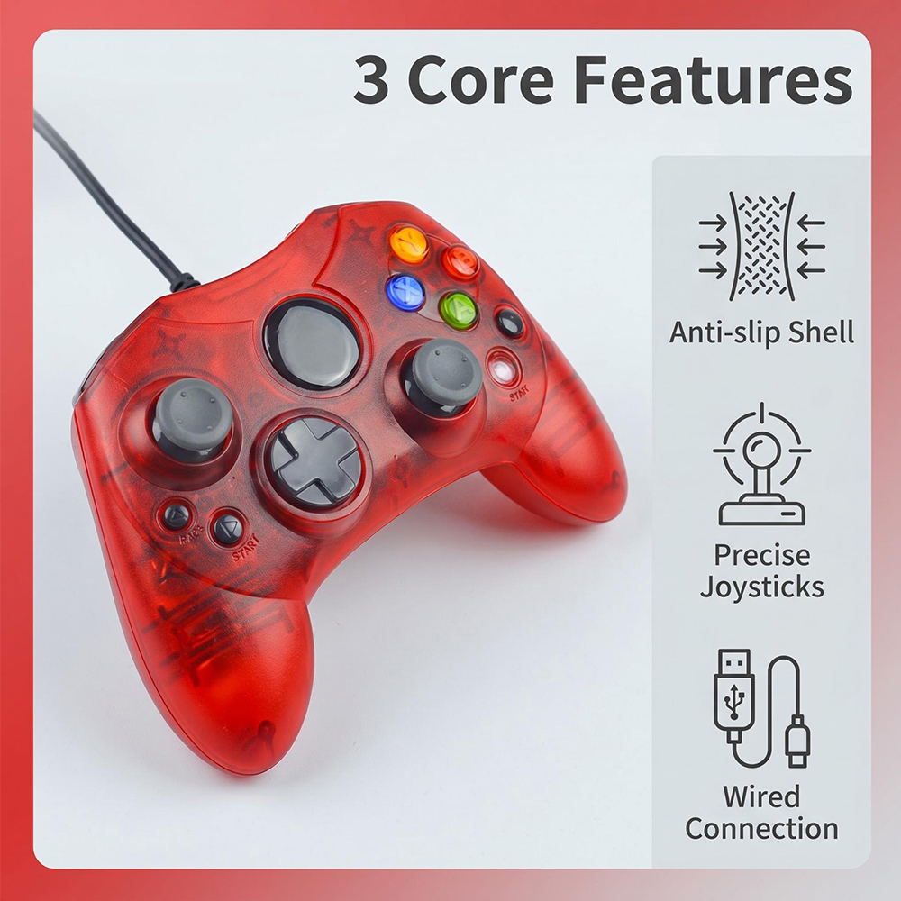 Retro Gaming Xbox Controller - Controller di Gioco Cablato - Console