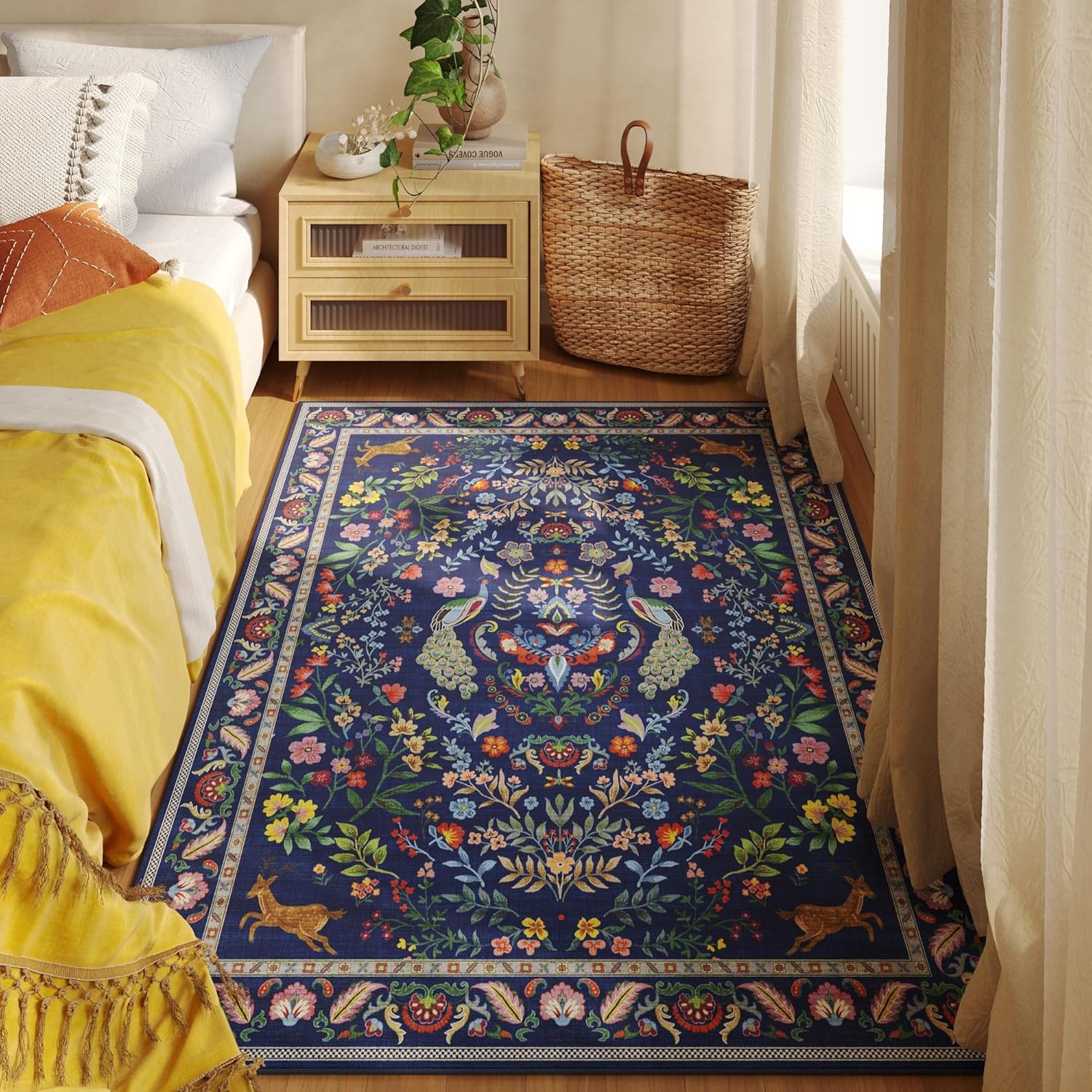 Tappeto Floreale con Pavone Bl - Retro Gaming Rug recensione e prezzo